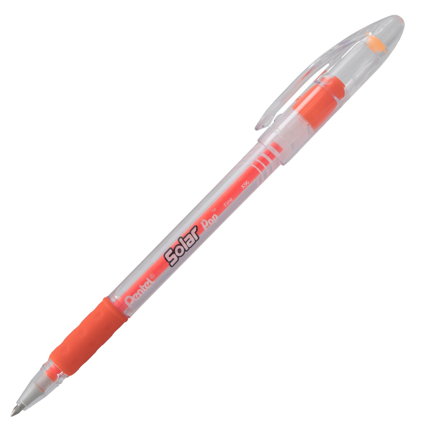 Solar Pop Neon Gel Pen, (0.6mm) Medium Line, Orange Ink (K96-F)