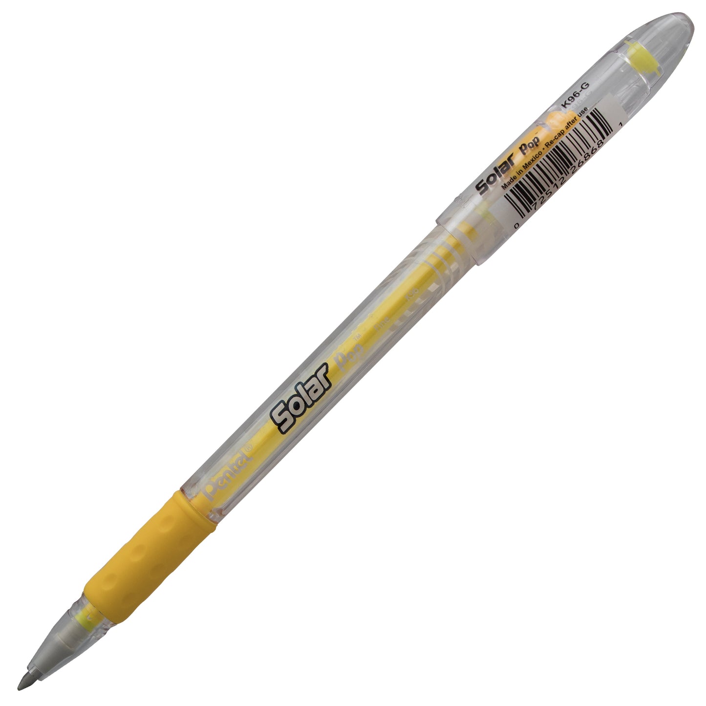 Solar Pop Neon Gel Pen, (0.6mm) Medium Line, Yellow Ink (K96-G)