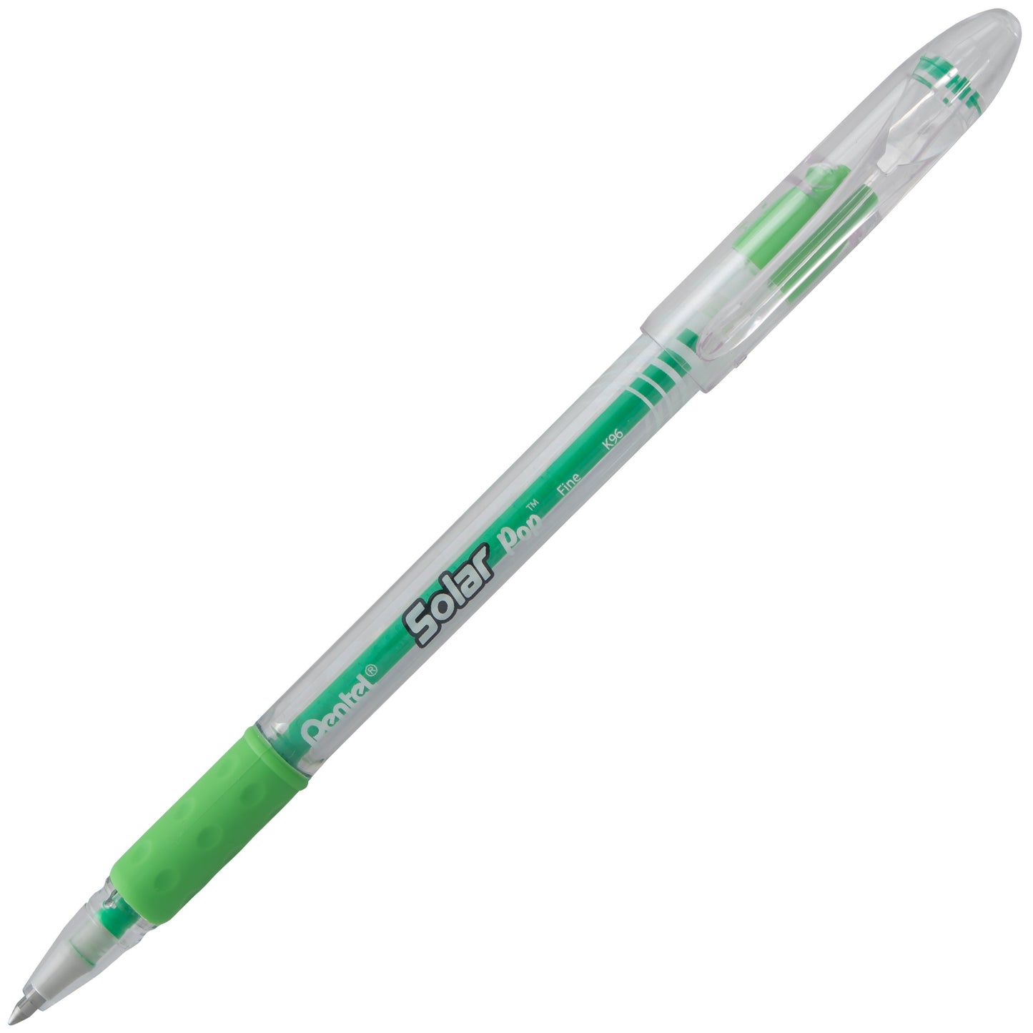 Solar Pop Neon Gel Pen, (0.6mm) Medium Line, Lime Green Ink (K96-K)