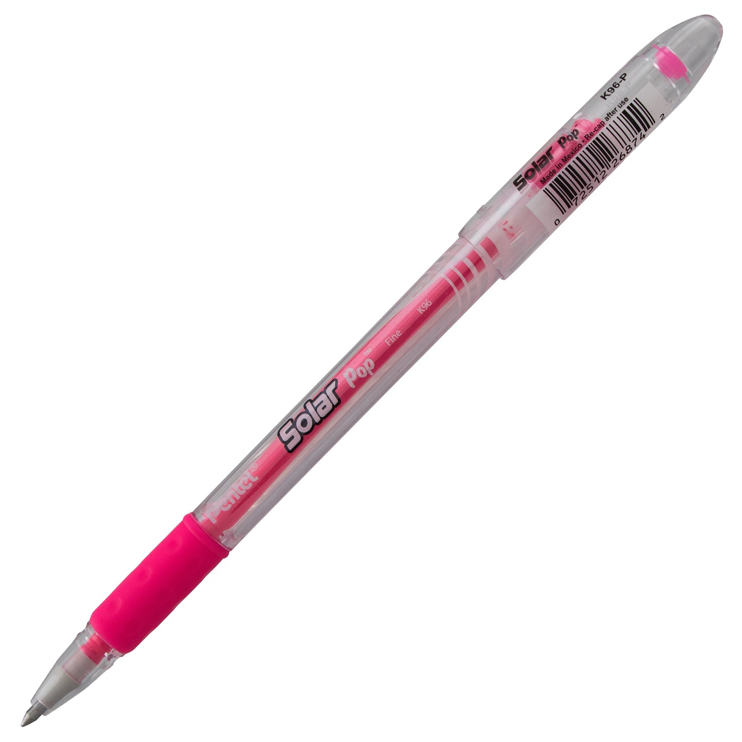 Solar Pop Neon Gel Pen, (0.6mm) Medium Line, Pink Ink (K96-P)