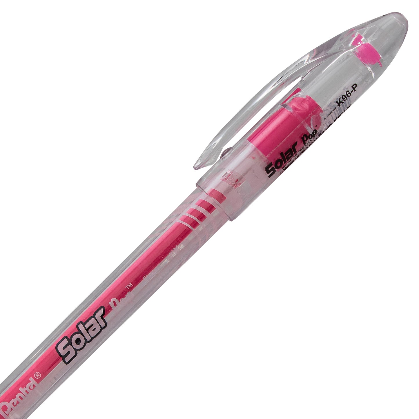 Solar Pop Neon Gel Pen, (0.6mm) Medium Line, Pink Ink (K96-P)
