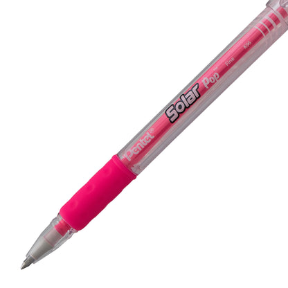 Solar Pop Neon Gel Pen, (0.6mm) Medium Line, Pink Ink (K96-P)