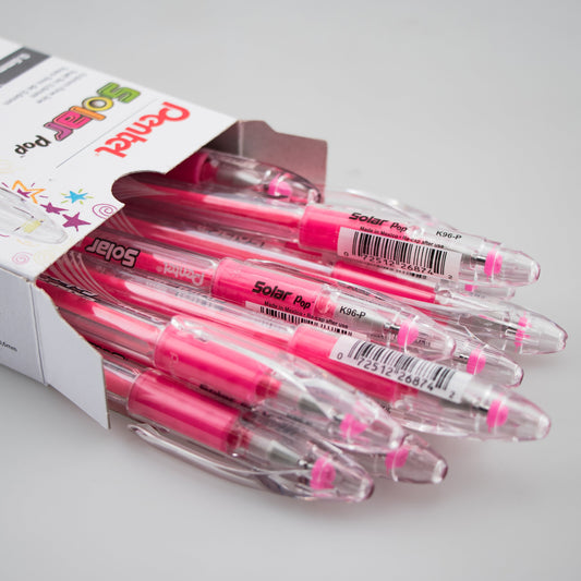 Solar Pop Neon Gel Pen, (0.6mm) Medium Line, Pink Ink (K96-P)