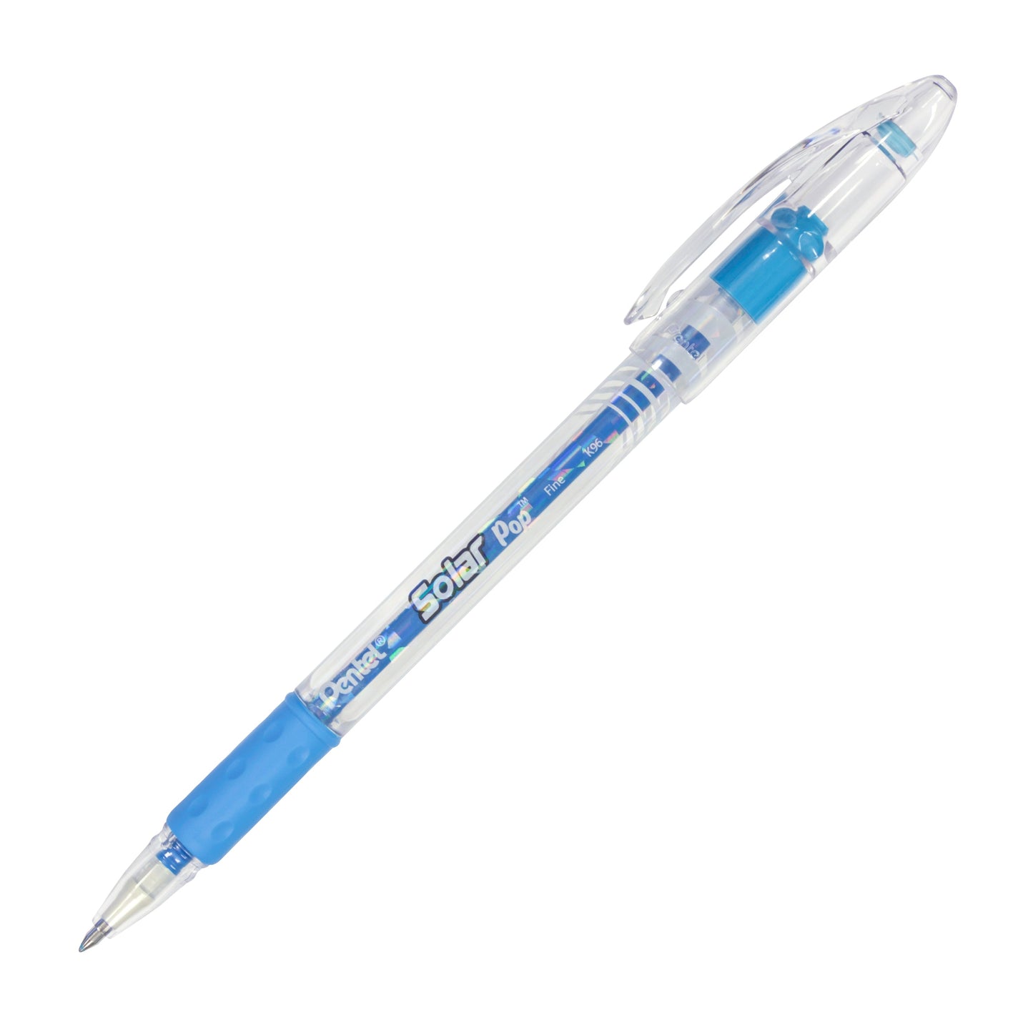 Solar Pop Neon Gel Pen, (0.6mm) Medium Line, Sky Blue Ink (K96-S)
