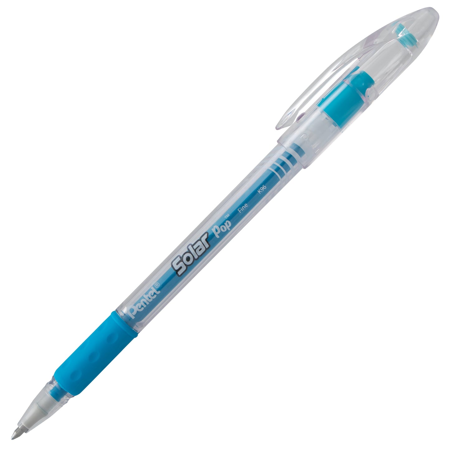 Solar Pop Neon Gel Pen, (0.6mm) Medium Line, Sky Blue Ink (K96-S)