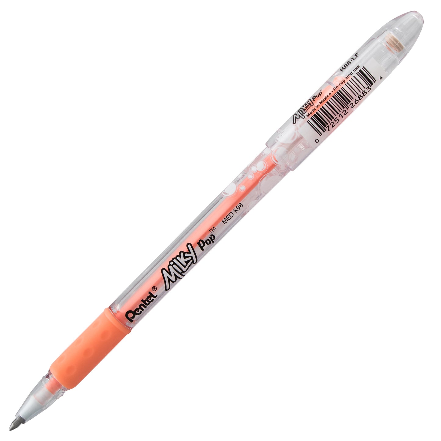 Milky Pop Pastel Gel Pen, (0.8mm) Medium Line, Orange Ink (K98-LF)