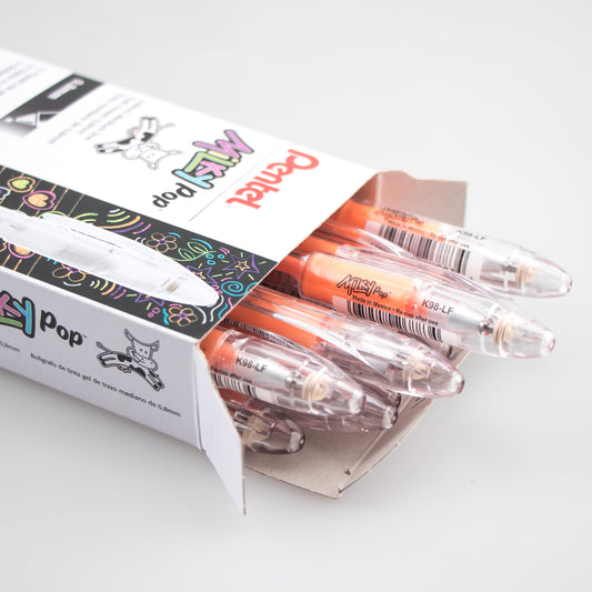Milky Pop Pastel Gel Pen, (0.8mm) Medium Line, Orange Ink (K98-LF)