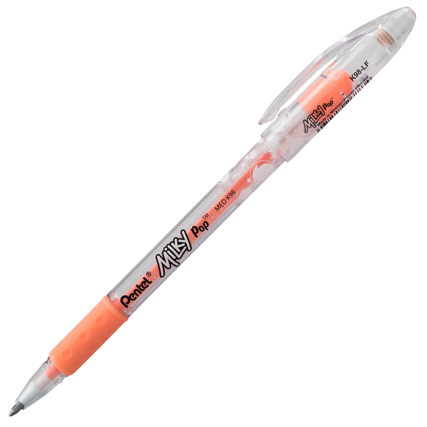 Milky Pop Pastel Gel Pen, (0.8mm) Medium Line, Orange Ink (K98-LF)
