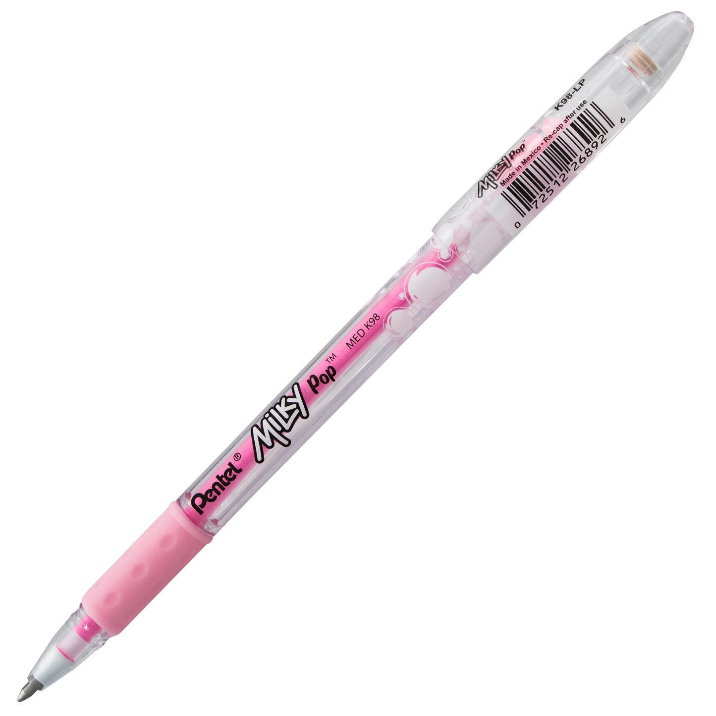 Milky Pop Pastel Gel Pen, (0.8mm) Medium Line, Pink Ink (K98-LP)