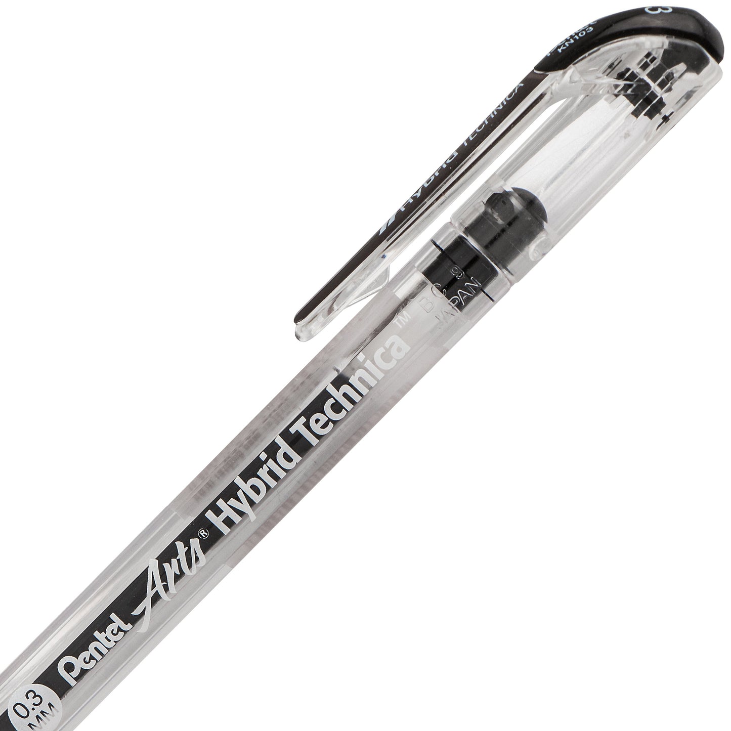 Pentel Arts Hybrid Technica (0.3mm) Gel Pen, Black Ink (KN103-A)