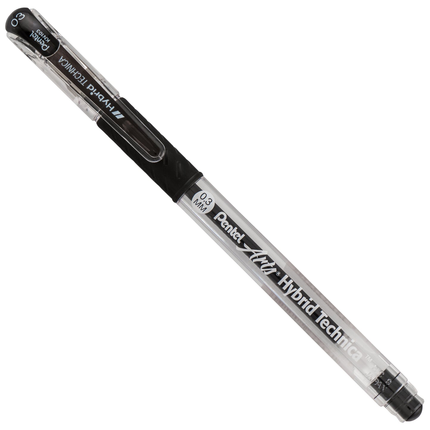 Pentel Arts Hybrid Technica (0.3mm) Gel Pen, Black Ink (KN103-A)