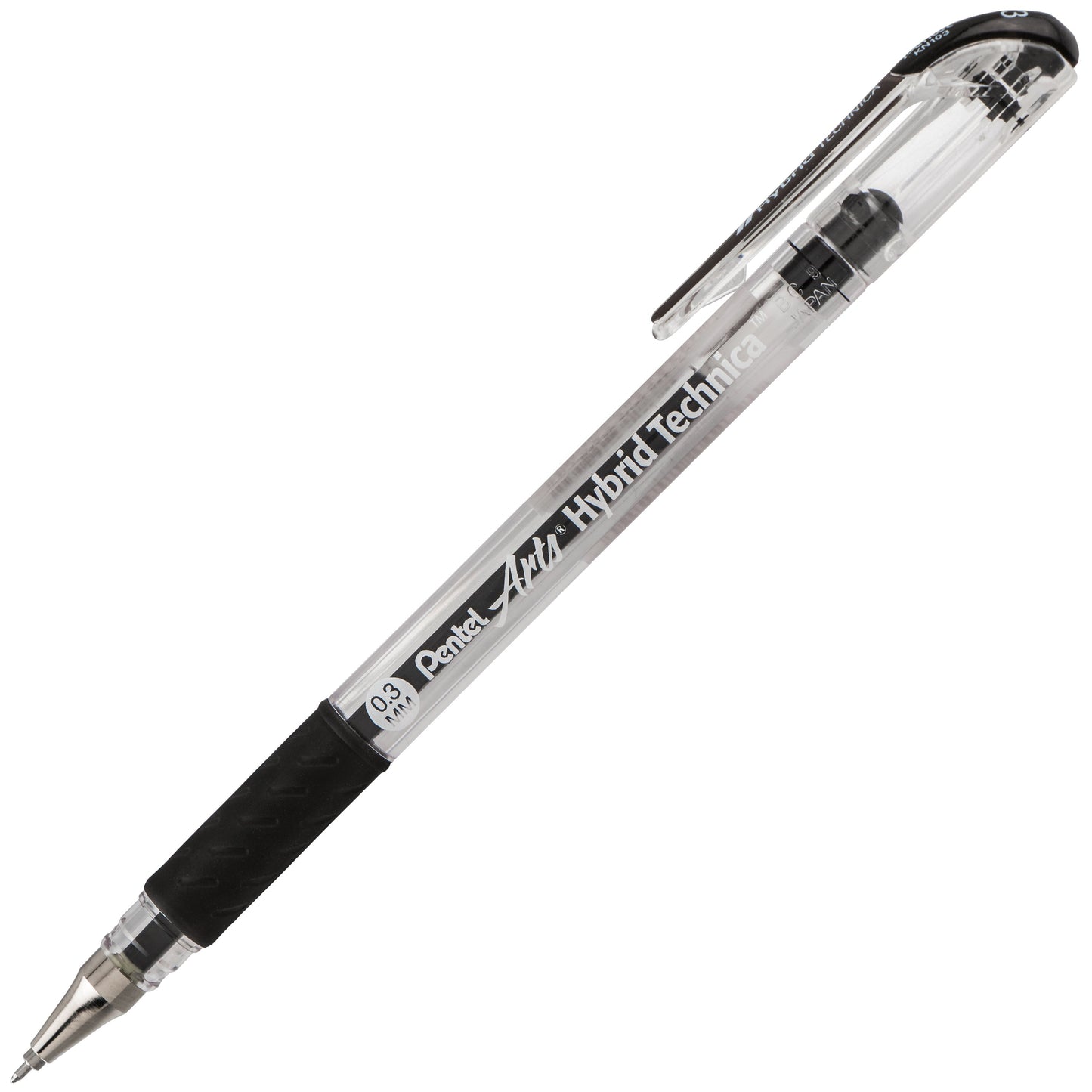Pentel Arts Hybrid Technica (0.3mm) Gel Pen, Black Ink (KN103-A)