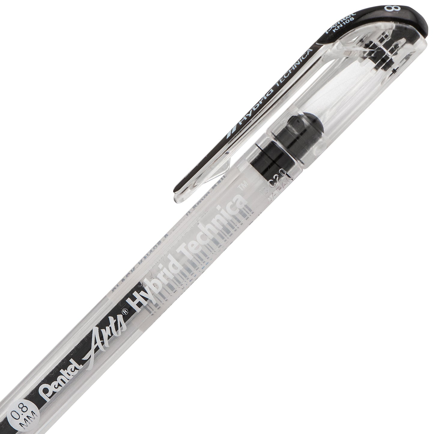 Pentel Arts Hybrid Technica (0.8mm) Gel Pen, Black (KN108-A)