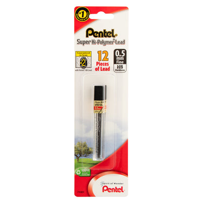Super Hi-Polymer Lead Refill (0.5mm), HB 12 pcs/Tube 1-Pk (L100BPHB-K6)