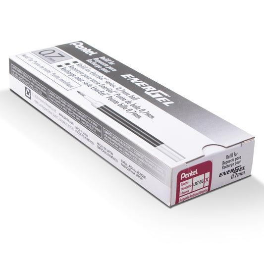 Refill Ink - For EnerGel Gel Pen, 0.7mm Metal Tip, Medium, Burgundy Ink (LR7-BG)