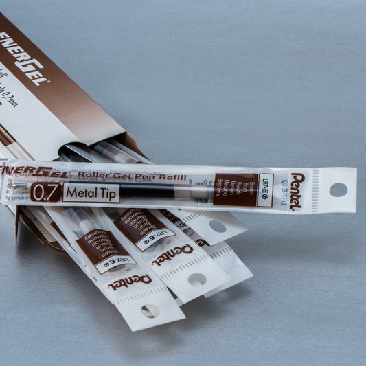 Refill Ink - For EnerGel Retractable Liquid Gel Pen, (0.7mm) Medium Line, Brown Ink (LR7-E)