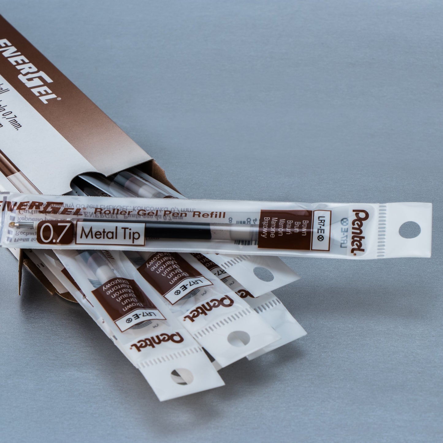 Refill Ink - For EnerGel Retractable Liquid Gel Pen, (0.7mm) Medium Line, Brown Ink (LR7-E)