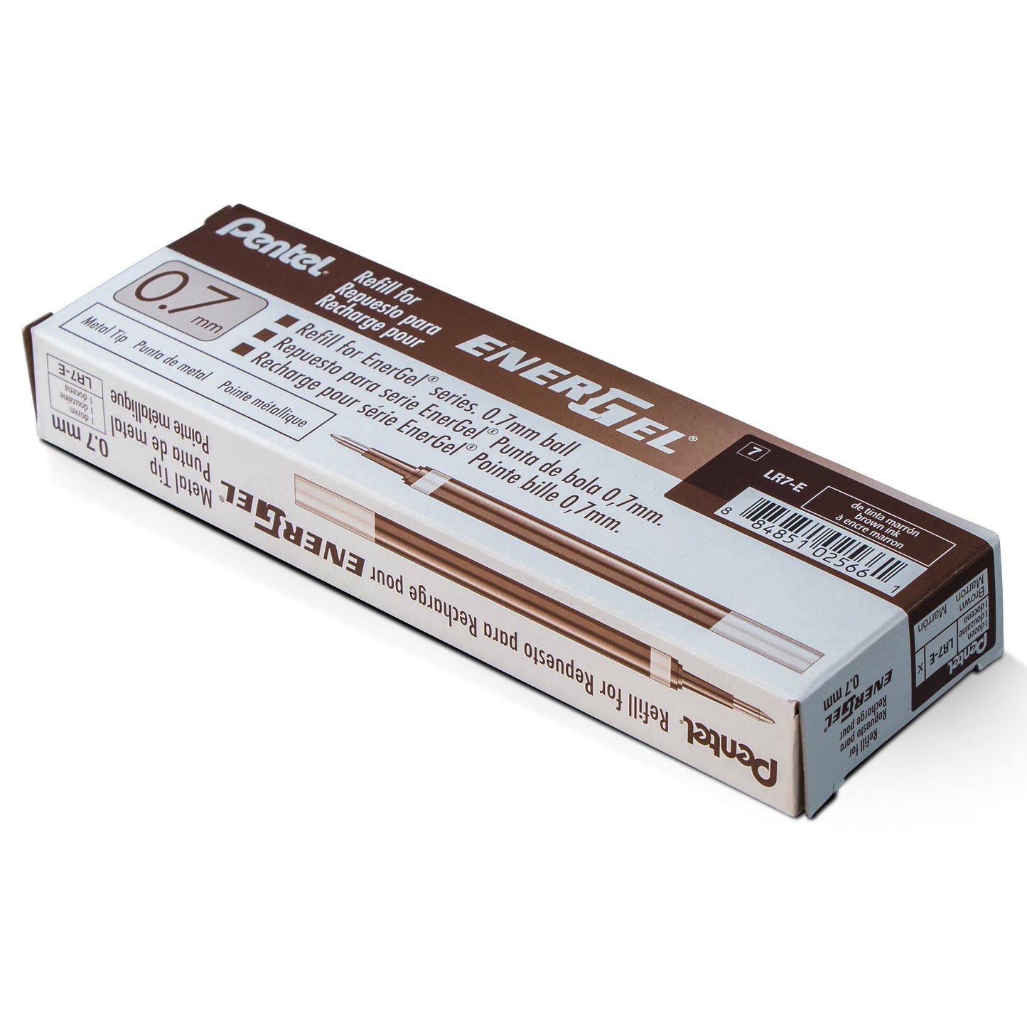 Refill Ink - For EnerGel Retractable Liquid Gel Pen, (0.7mm) Medium Line, Brown Ink (LR7-E)