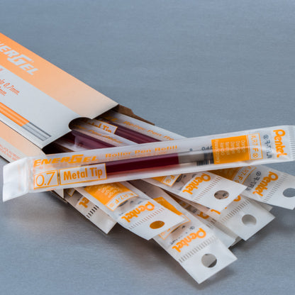 Refill Ink - For EnerGel Gel Pen, 0.7mm Metal Tip, Medium, Orange Ink (LR7-F)