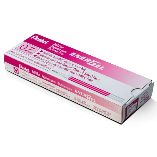 Refill Ink - For EnerGel Gel Pen, 0.7mm Metal Tip, Medium, Pink Ink (LR7-P)
