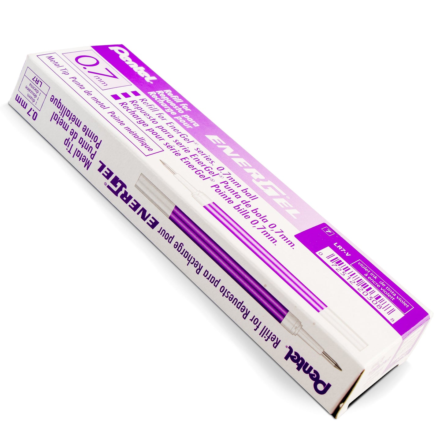 Refill Ink - For EnerGel Gel Pen, 0.7mm Metal Tip, Medium, Violet Ink (LR7-V)