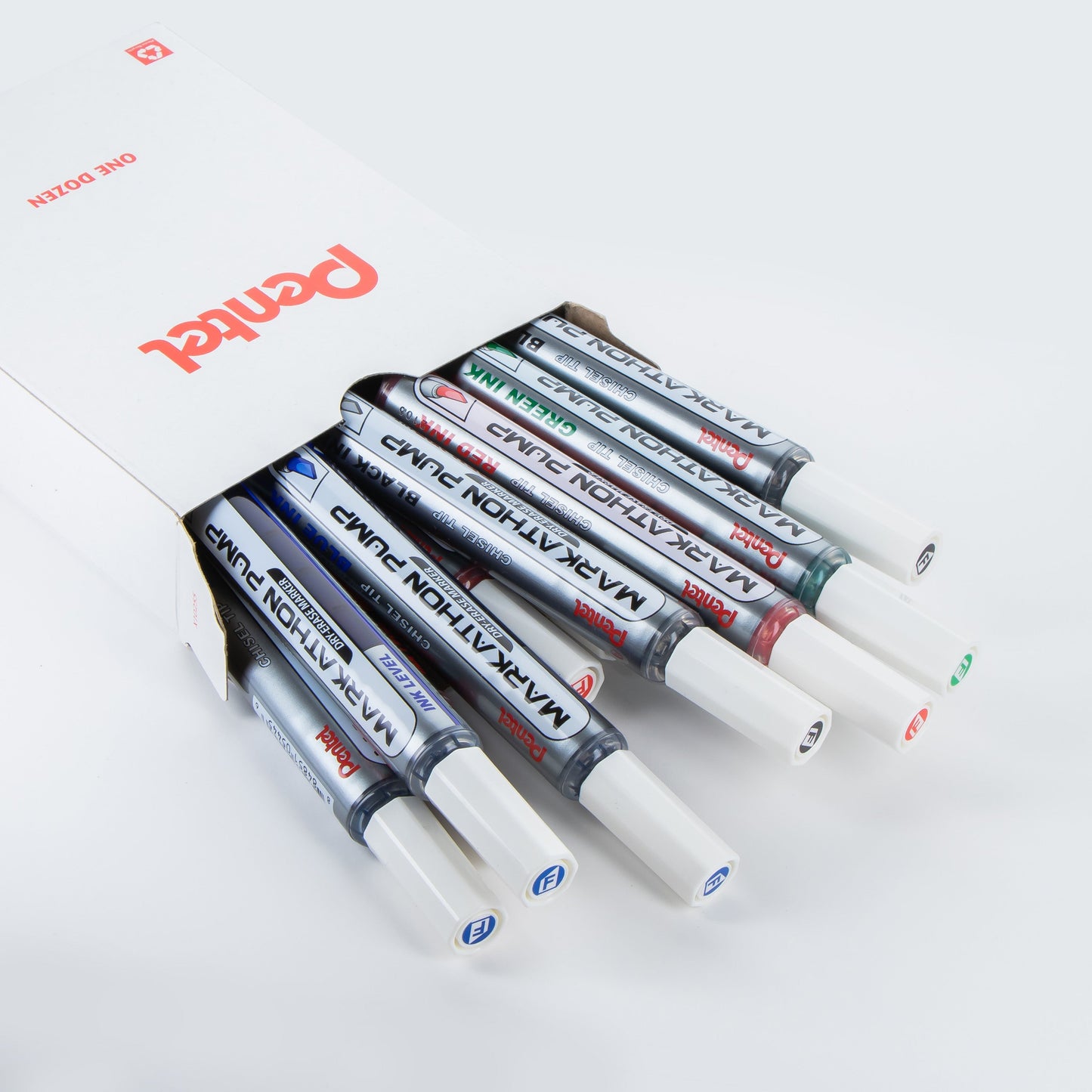 Markathon Pump Dry Erase Marker, Chisel Tip, Assorted Ink (3/A,3/B,3/C,3/D), Mixed OS (MWL6SX-12M)
