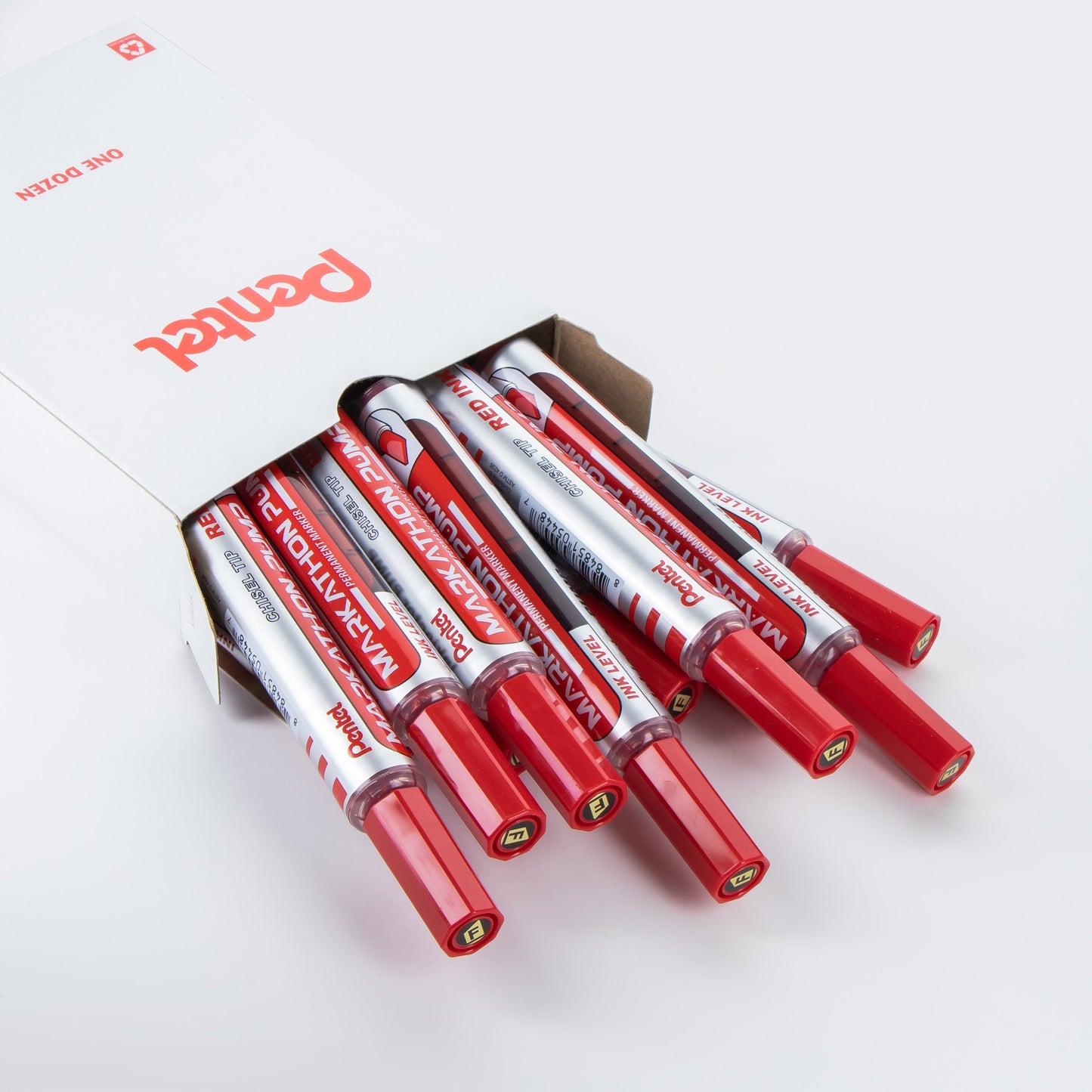 Markathon Pump Permanent Marker, Chisel Tip, Red Ink (NLF60X-B)