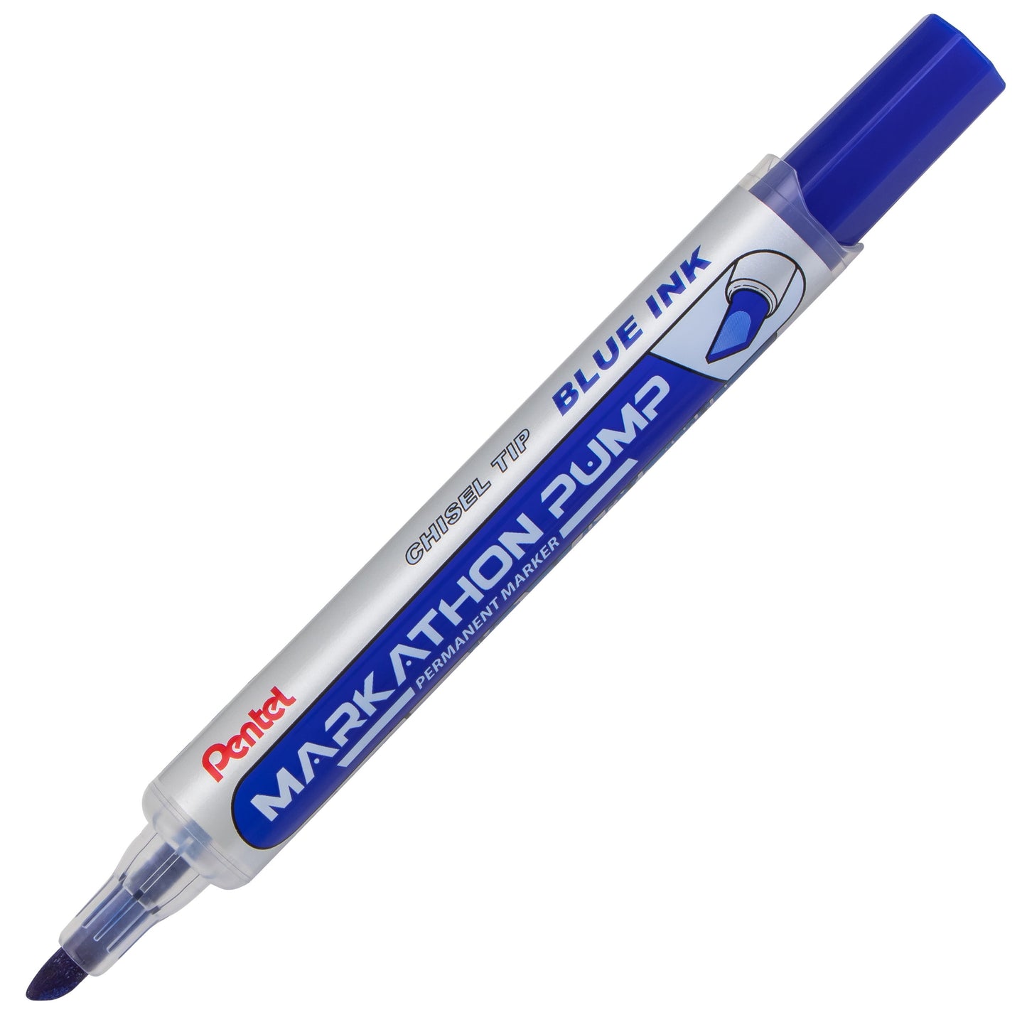 Markathon Pump Permanent Marker, Chisel Tip, Blue Ink (NLF60X-C)