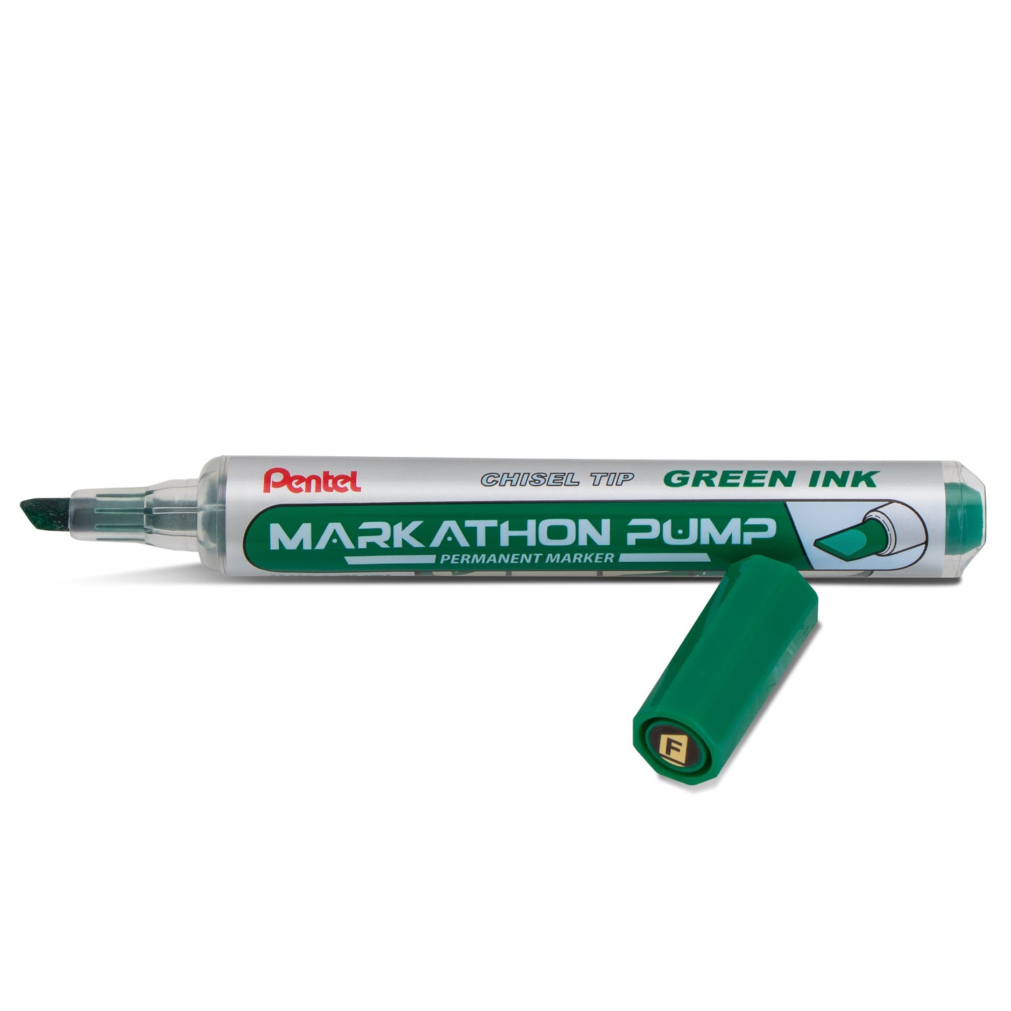 Markathon Pump Permanent Marker, Chisel Tip, Green Ink (NLF60X-D)