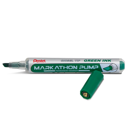 Markathon Pump Permanent Marker, Chisel Tip, Green Ink (NLF60X-D)
