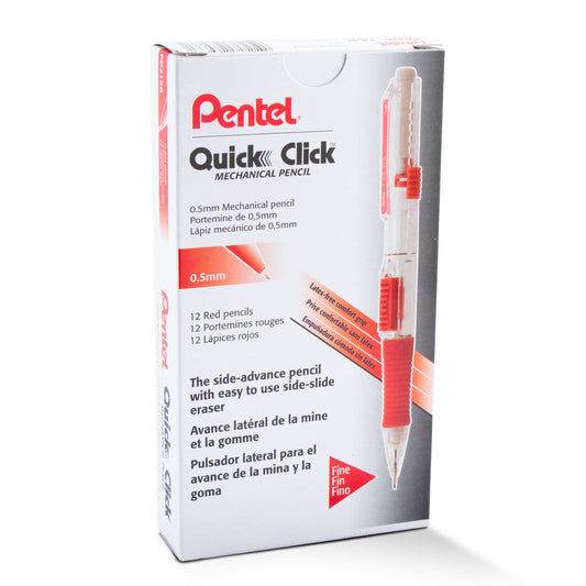 QUICK CLICK Mechanical Pencil (0.5mm), Red Barrel (PD215B)