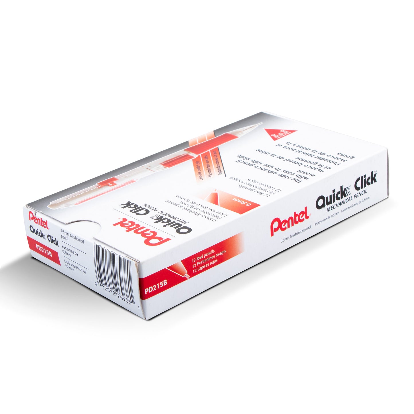 QUICK CLICK Mechanical Pencil (0.5mm), Red Barrel (PD215B)