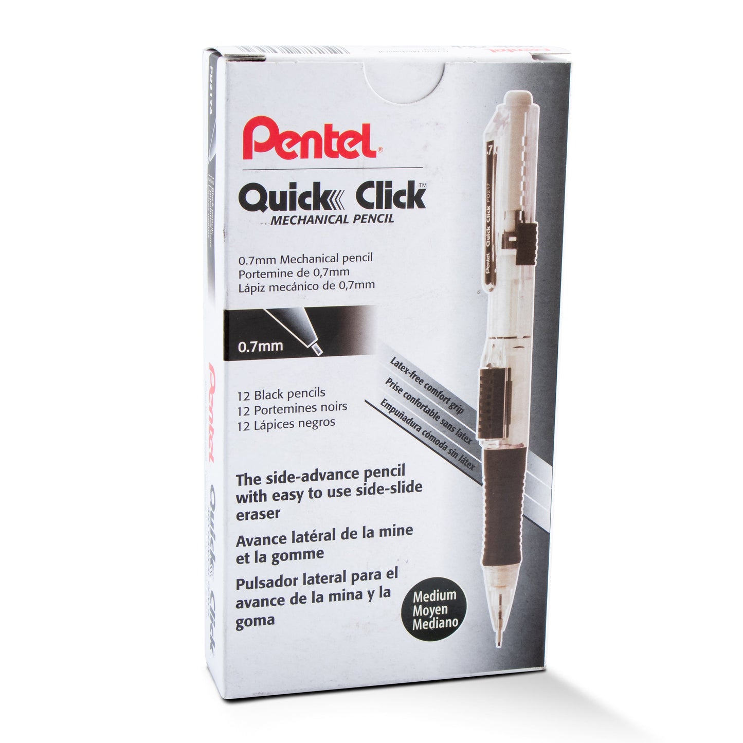 QUICK CLICK Mechanical Pencil (0.7mm), Black Barrel (PD217A)