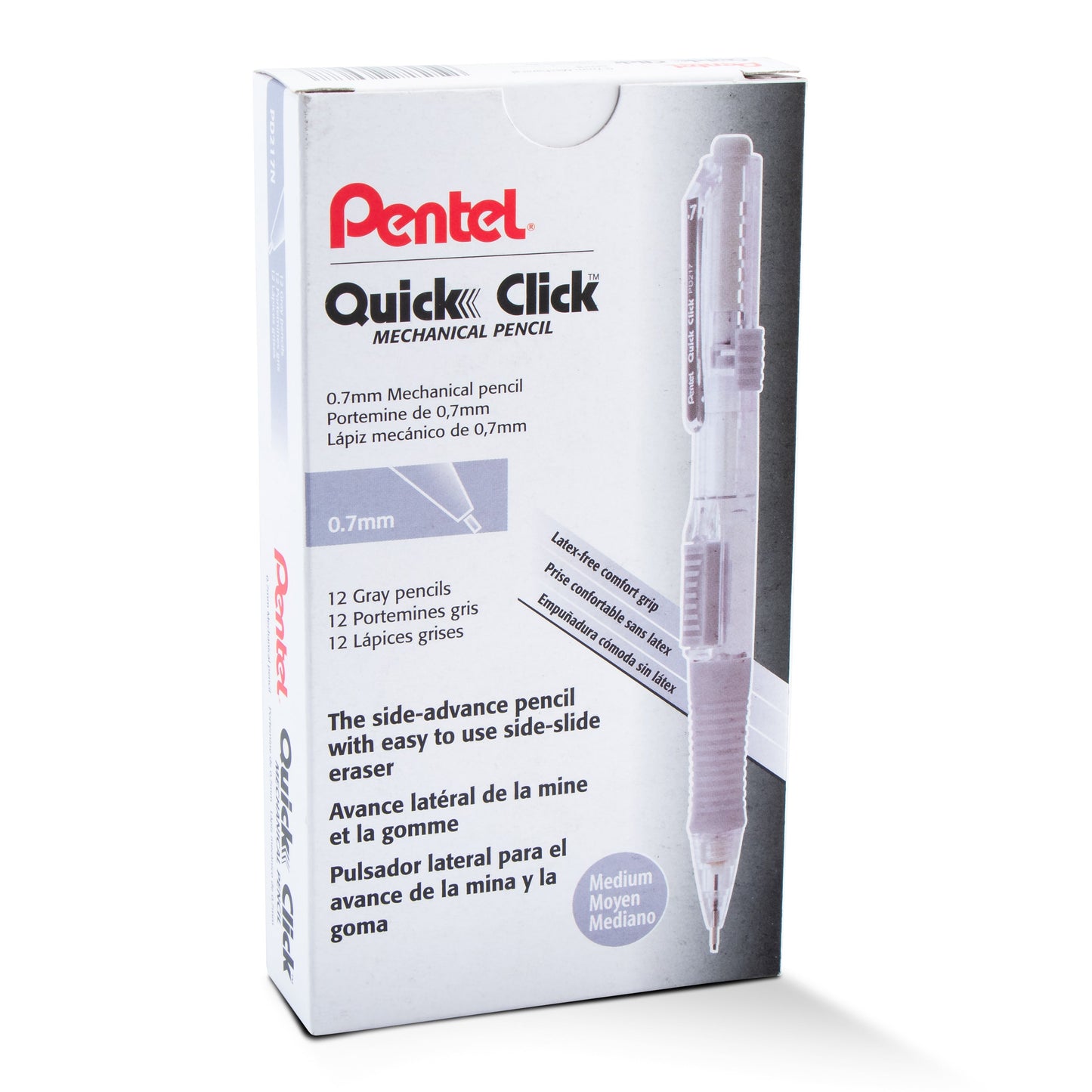 QUICK CLICK Mechanical Pencil (0.7mm), Gray Barrel (PD217N)