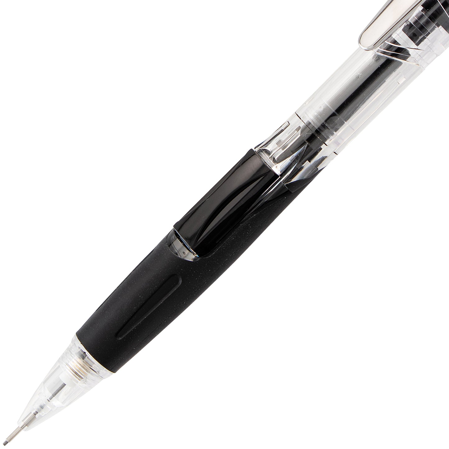 Twist-Erase Click Mechanical Pencil (0.5mm) Clear Barrel, Black Grip (PD275TA)