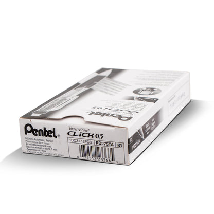 Twist-Erase Click Mechanical Pencil (0.5mm) Clear Barrel, Black Grip (PD275TA)