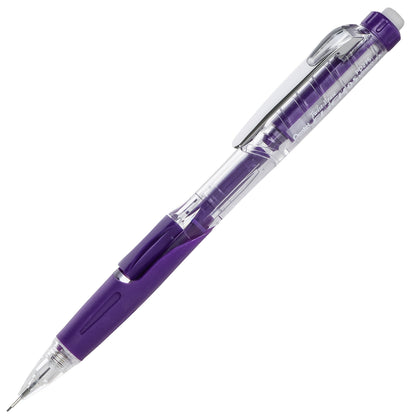 Twist-Erase Click Mechanical Pencil (0.5mm) Clear Barrel, Violet Grip (PD275TV)