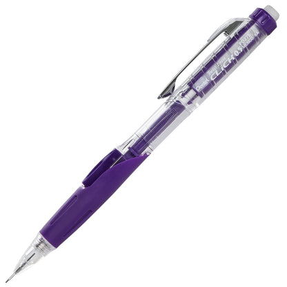 Twist-Erase Click Mechanical Pencil (0.5mm) Clear Barrel, Violet Grip (PD275TV)