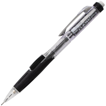 Twist-Erase Click Mechanical Pencil (0.7mm) Clear Barrel, Black Grip (PD277TA)