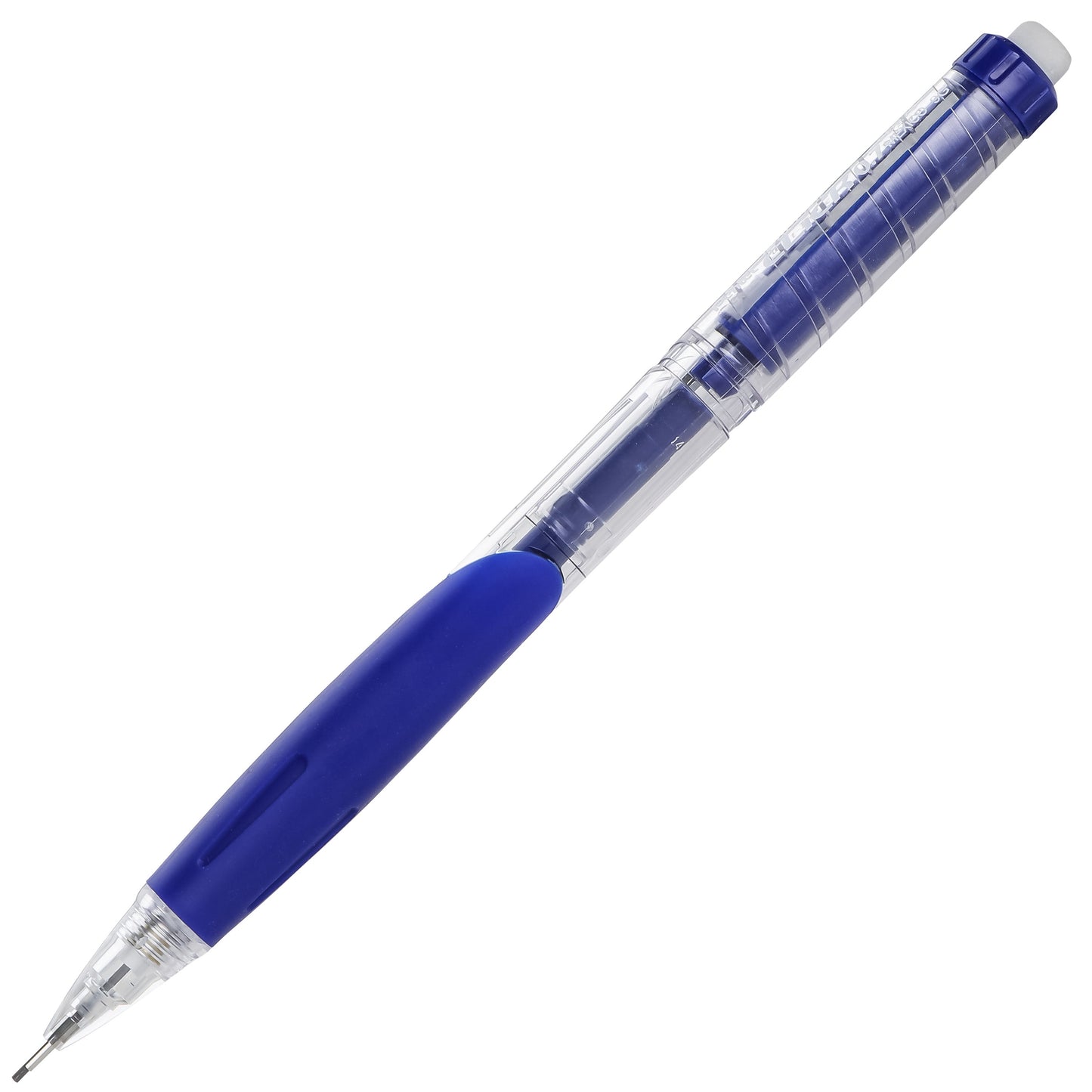 Twist-Erase Click Mechanical Pencil (0.7mm) Clear Barrel, Blue Grip (PD277TC)