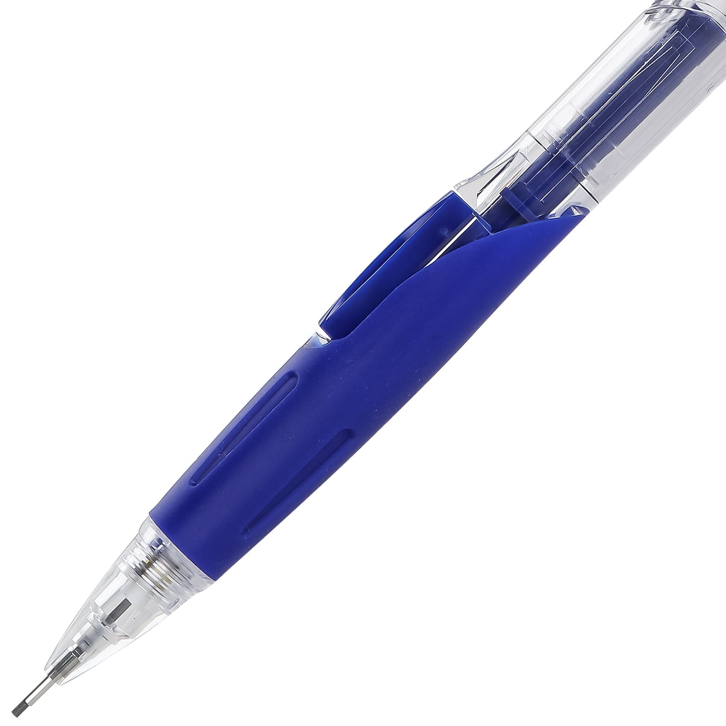 Twist-Erase Click Mechanical Pencil (0.7mm) Clear Barrel, Blue Grip (PD277TC)