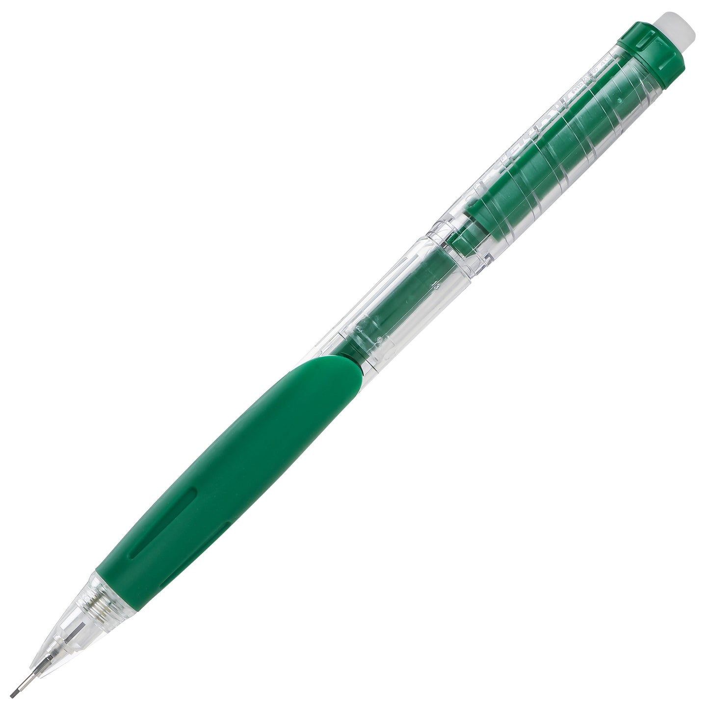 Twist-Erase Click Mechanical Pencil (0.7mm) Clear Barrel, Green Grip (PD277TD)
