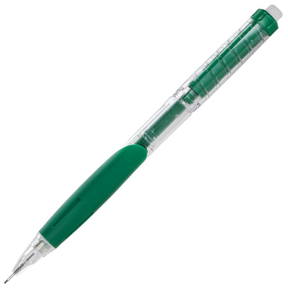 Twist-Erase Click Mechanical Pencil (0.7mm) Clear Barrel, Green Grip (PD277TD)