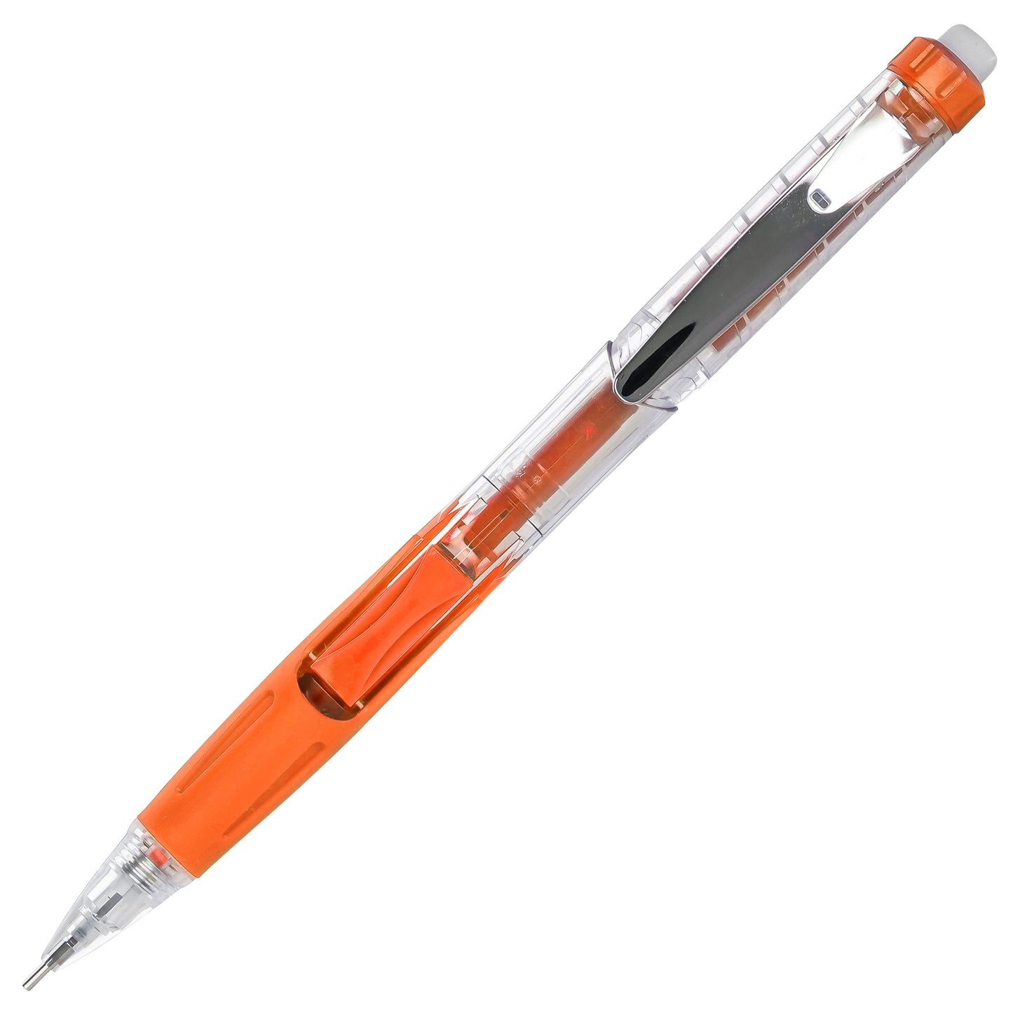 Twist-Erase CLICK  Mechanical Pencil, (0.7mm), Clear Barrel, Orange Grip (PD277TF)