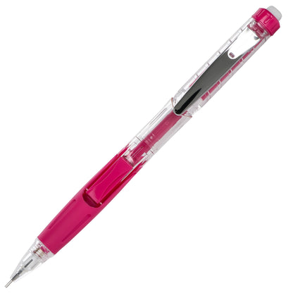 Twist-Erase Click Mechanical Pencil (0.7mm) Clear Barrel, Pink Grip (PD277TP)