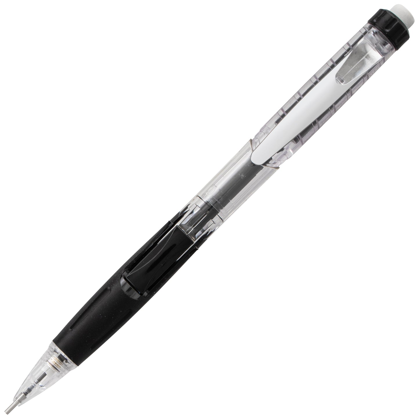 Twist-Erase Click Mechanical Pencil (0.9mm) Clear Barrel, Black Grip (PD279TA)