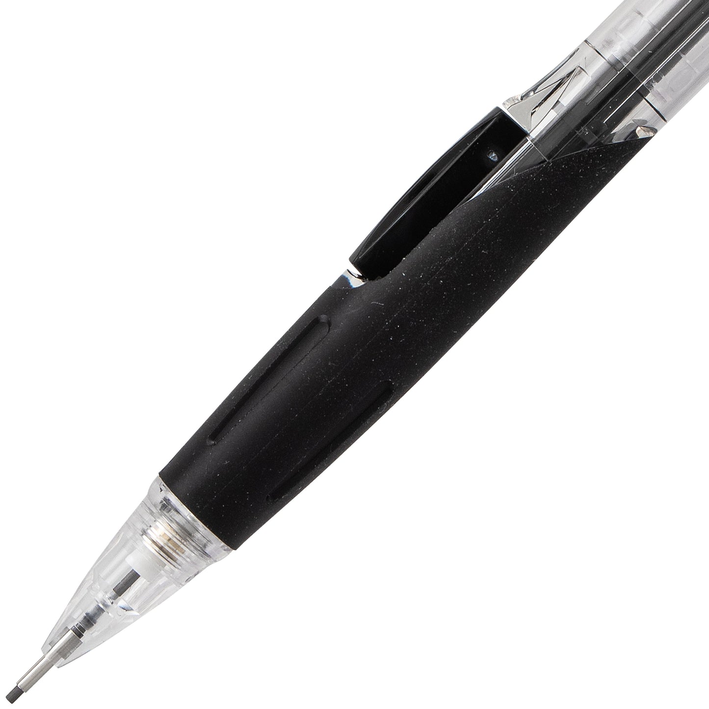 Twist-Erase Click Mechanical Pencil (0.9mm) Clear Barrel, Black Grip (PD279TA)