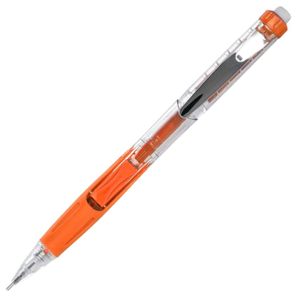 Twist-Erase Click Mechanical Pencil (0.9mm) Clear Barrel, Orange Grip (PD279TF)