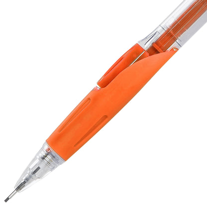 Twist-Erase Click Mechanical Pencil (0.9mm) Clear Barrel, Orange Grip (PD279TF)