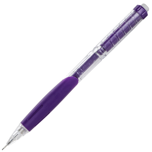 Twist-Erase Click Mechanical Pencil (0.9mm) Clear Barrel, Violet Grip (PD279TV)